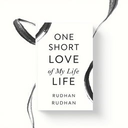 A minimalist book cover design for a novel titled 'One Short Love of My Life' by Rudhan