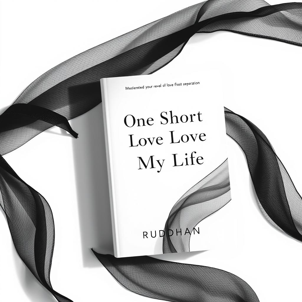 A minimalist book cover design for a novel titled 'One Short Love of My Life' by Rudhan