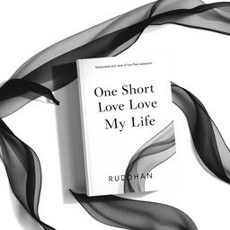 A minimalist book cover design for a novel titled 'One Short Love of My Life' by Rudhan