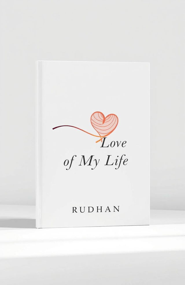 A minimalist book cover design for a love story titled "One Short Love of My Life" by author Rudhan