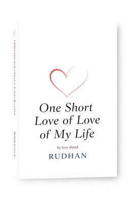 A minimalist book cover design for a love story titled "One Short Love of My Life" by author Rudhan