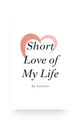 A minimalist book cover design for a love story titled "One Short Love of My Life" by author Rudhan