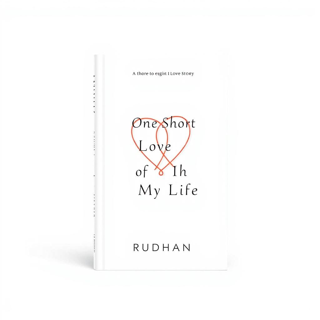 A modern book cover design for a love story titled "One Short Love of My Life" by author Rudhan