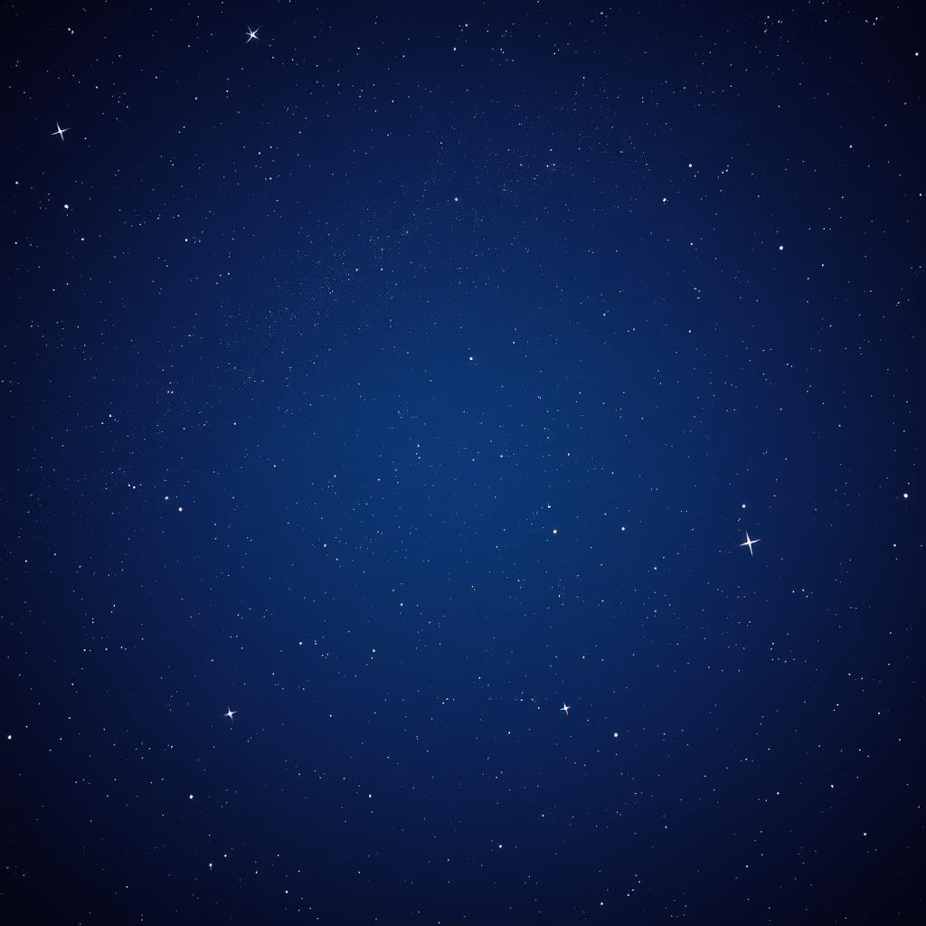 A serene night sky filled with a multitude of twinkling stars, showcasing a deep navy-blue background