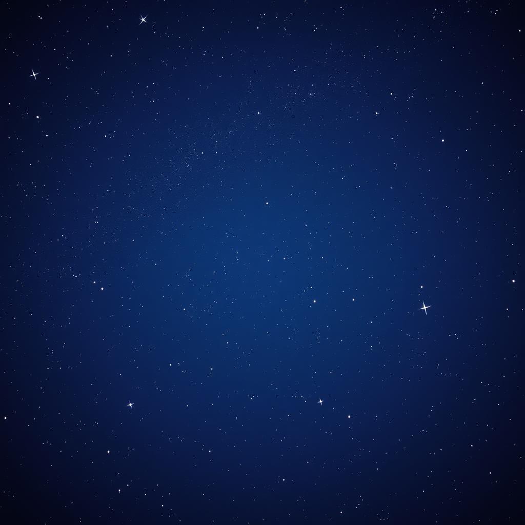 A serene night sky filled with a multitude of twinkling stars, showcasing a deep navy-blue background