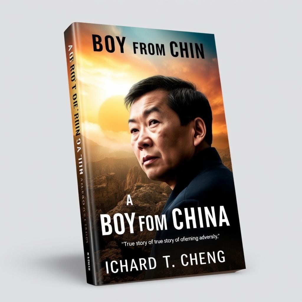 A book cover design for the autobiography 'A Boy from China' by Richard T