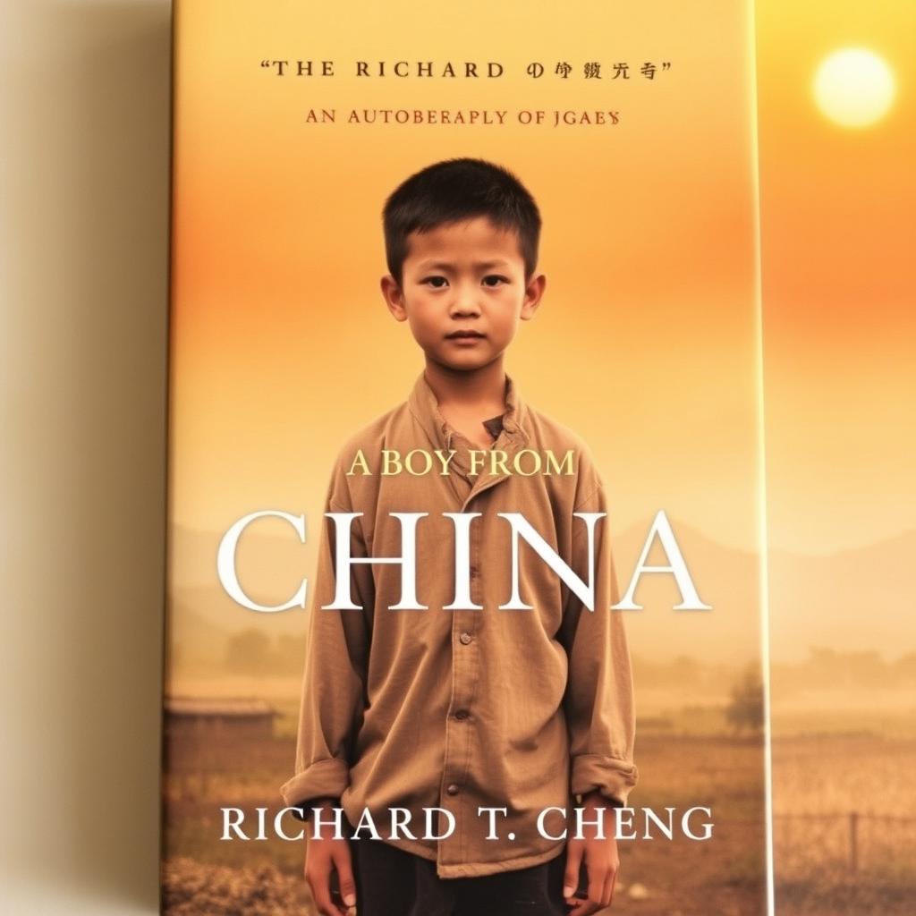 A powerful, evocative book cover for the autobiography titled 'A Boy from China' by Richard T