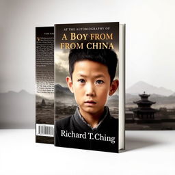 A compelling book cover for an autobiography titled 'A Boy from China' by Richard T