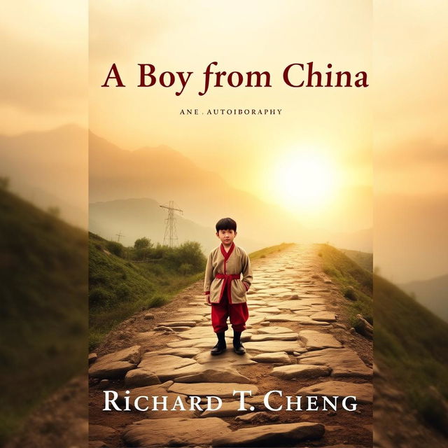 An evocative book cover for the autobiography titled 'A Boy from China' by Richard T