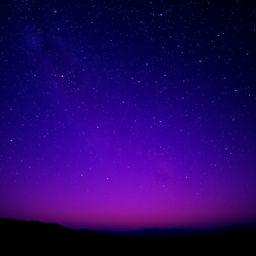 A breathtaking night sky filled with vibrant purple hues, showcasing a dazzling array of stars twinkling brightly