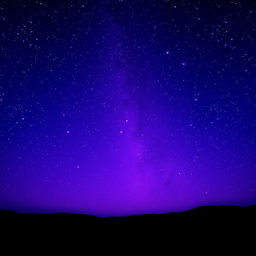 A breathtaking night sky filled with vibrant purple hues, showcasing a dazzling array of stars twinkling brightly