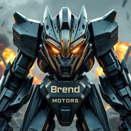 A highly detailed and imposing battle robot, featuring a menacing metallic design with sharp angles and armor plating