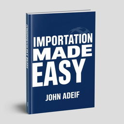 A sleek and modern book cover design for 'Importation Made Easy' by John Adeife