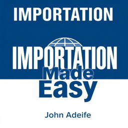 A sleek and modern book cover design for 'Importation Made Easy' by John Adeife