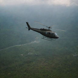 Finally, a helicopter arrives to evacuate the relieved visitors from the nightmare island. As they ascend, the sprawling landscape of the damaged Jurassic Park, along with its free-roaming dinosaurs, is visible below - a powerful reminder of their survival.