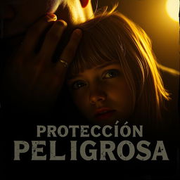 An intense, moody movie poster inspired by the style of Andrea Arnold, featuring a close-up of a girl's face caught in an expression between desire and fear