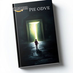 A captivating book cover designed for Amazon, featuring a child walking along a narrow path toward large, illuminated doors that glow brightly amidst a dark, mysterious background