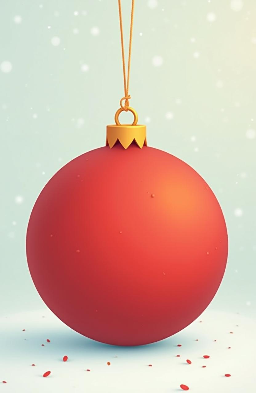 A simple yet visually appealing cartoon-style Christmas ball, designed in a plain and minimalist approach