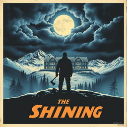 An artistic interpretation of a vintage movie poster for a film titled 'Shining'