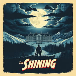 An artistic interpretation of a vintage movie poster for a film titled 'Shining'