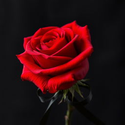 A striking red rose drenched in blood, its petals vivid and glossy against a dark, contrasting background