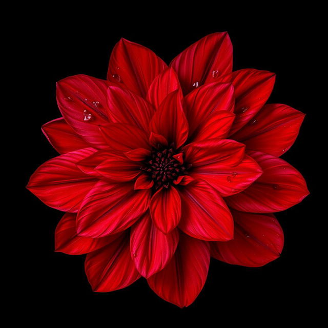 An evocative image of vivid red petals, intricately covered in blood, set against a stark black background