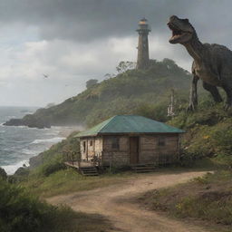 Fortunately, on their return to the island, the visitors discover a small government outpost, a beacon of hope and a sign of possible rescue amidst the wild dinosaur-infested landscapes.