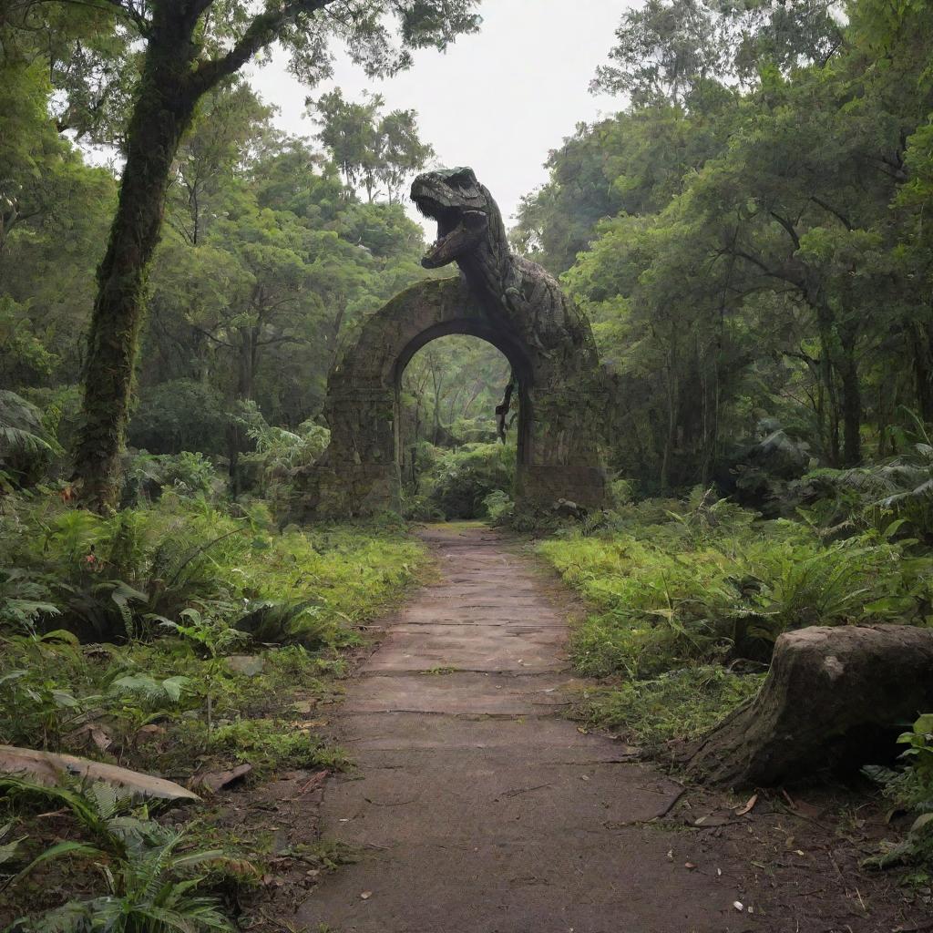 The visitors perceive the devastation first-hand, observing the once-thriving Jurassic Park now lying in dilapidated ruin. Overgrown with vegetation and eerily silent, the park stands as a stark monument to abandon and decay.