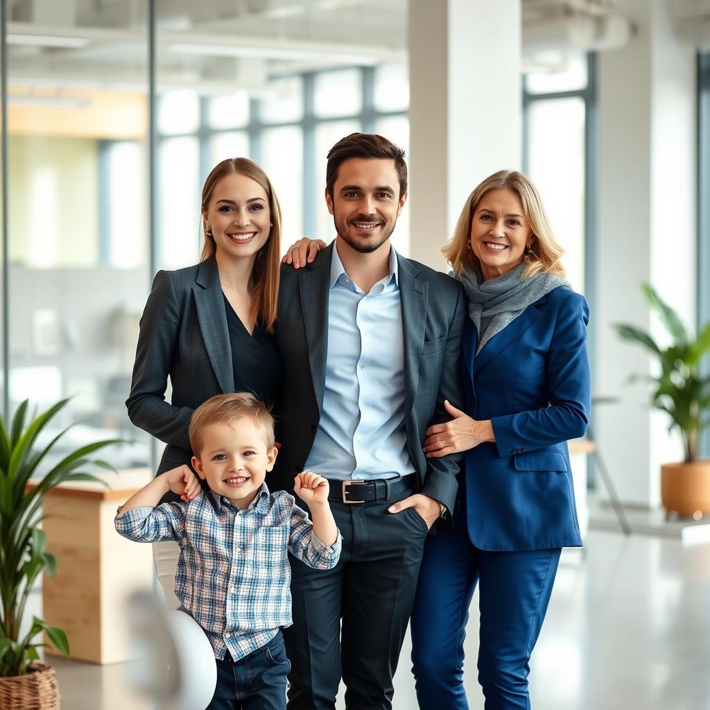 A beautiful Czech woman in an office setting, showcasing her confidence and professionalism