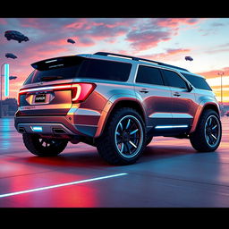 A futuristic Ford Expedition Tremor concept vehicle, showcasing advanced design and technology