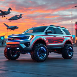 A futuristic Ford Expedition Tremor concept vehicle, showcasing advanced design and technology