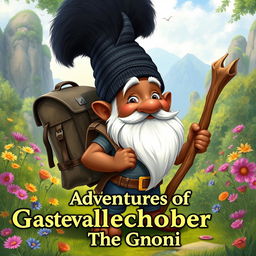 A realistic illustration depicting a gnome named Gallachobar, who is excited to explore the outside world