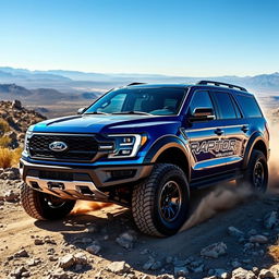 A powerful Ford Expedition Raptor, designed for extreme off-road performance and adventure