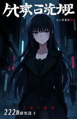 A dark and atmospheric novel cover featuring a cold-faced anime girl with sharp, piercing eyes and a serious expression