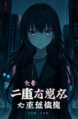 A dark and atmospheric novel cover featuring a cold-faced anime girl with sharp, piercing eyes and a serious expression