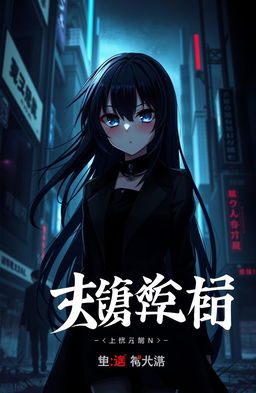 A dark and atmospheric novel cover featuring a cold-faced anime girl with sharp, piercing eyes and a serious expression