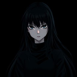 A dark and atmospheric novel cover featuring a cold-faced anime girl with sharp, piercing eyes and a serious expression