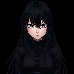 A dark and atmospheric novel cover featuring a cold-faced anime girl with sharp, piercing eyes and a serious expression