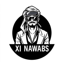 A modern and stylish logo featuring a character named Shaikh wearing sleek black goggles