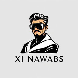 A modern and stylish logo featuring a character named Shaikh wearing sleek black goggles