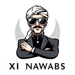 A modern and stylish logo featuring a character named Shaikh wearing sleek black goggles