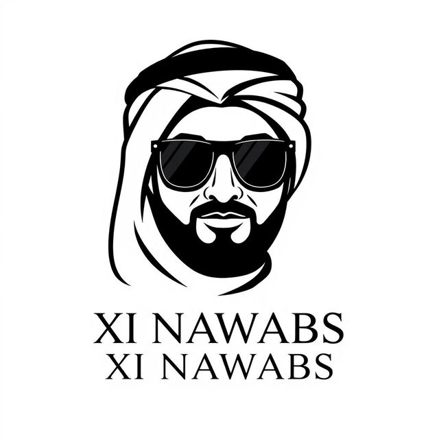 A modern and sleek logo design featuring a stylized portrait of Shaikh Hamdan wearing black sunglasses