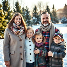 A heartwarming scene depicting a family of Ukrainian refugees in Canada, showcasing their resilience and hope