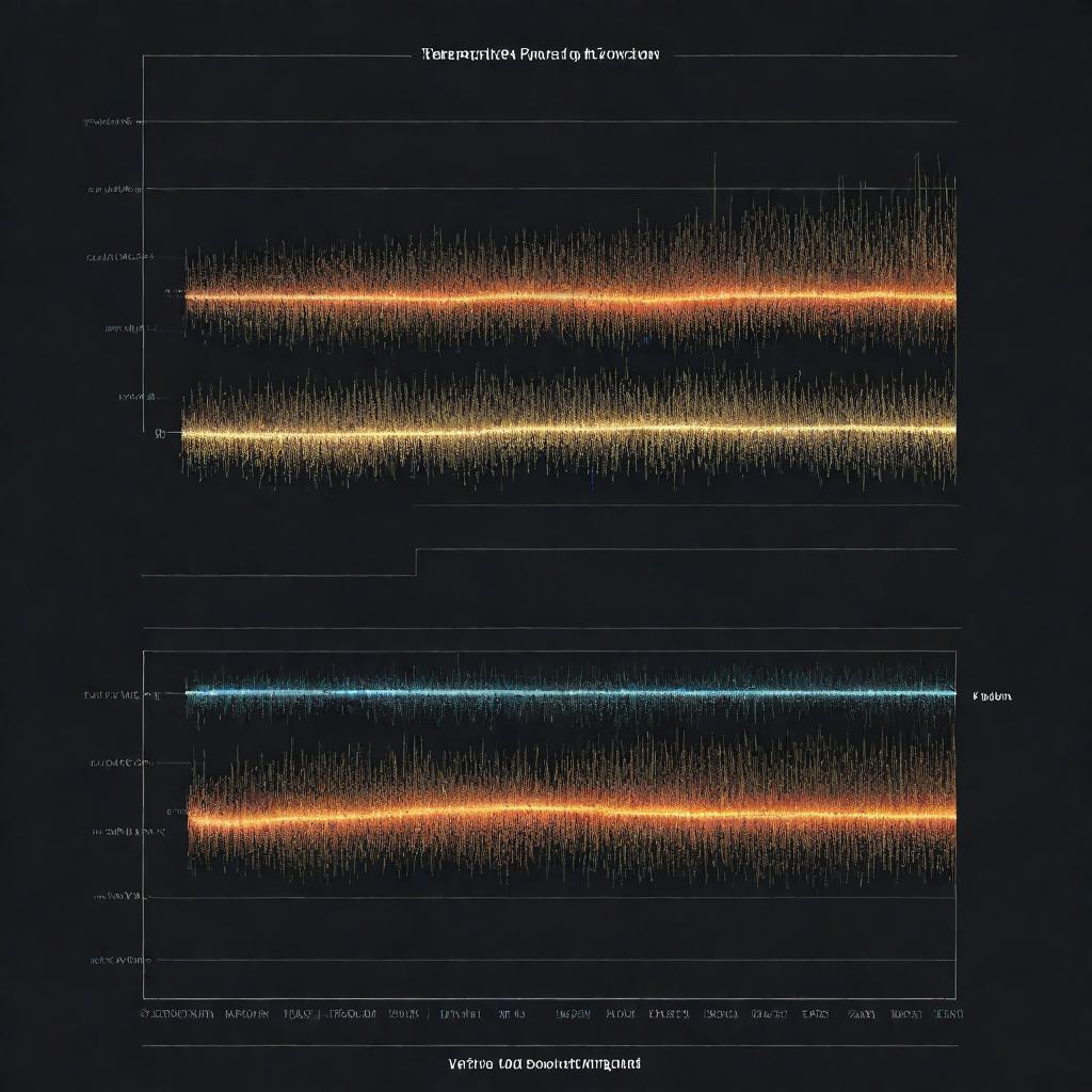 A detailed visualization of a machine learning model. The input data is temperature, and the output displays maximum deflection of structural elements in correlation with the temperature.