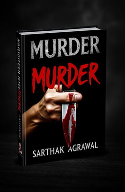 A creatively designed book cover featuring the title 'MURDER MYSTERY' prominently displayed in an intriguing font