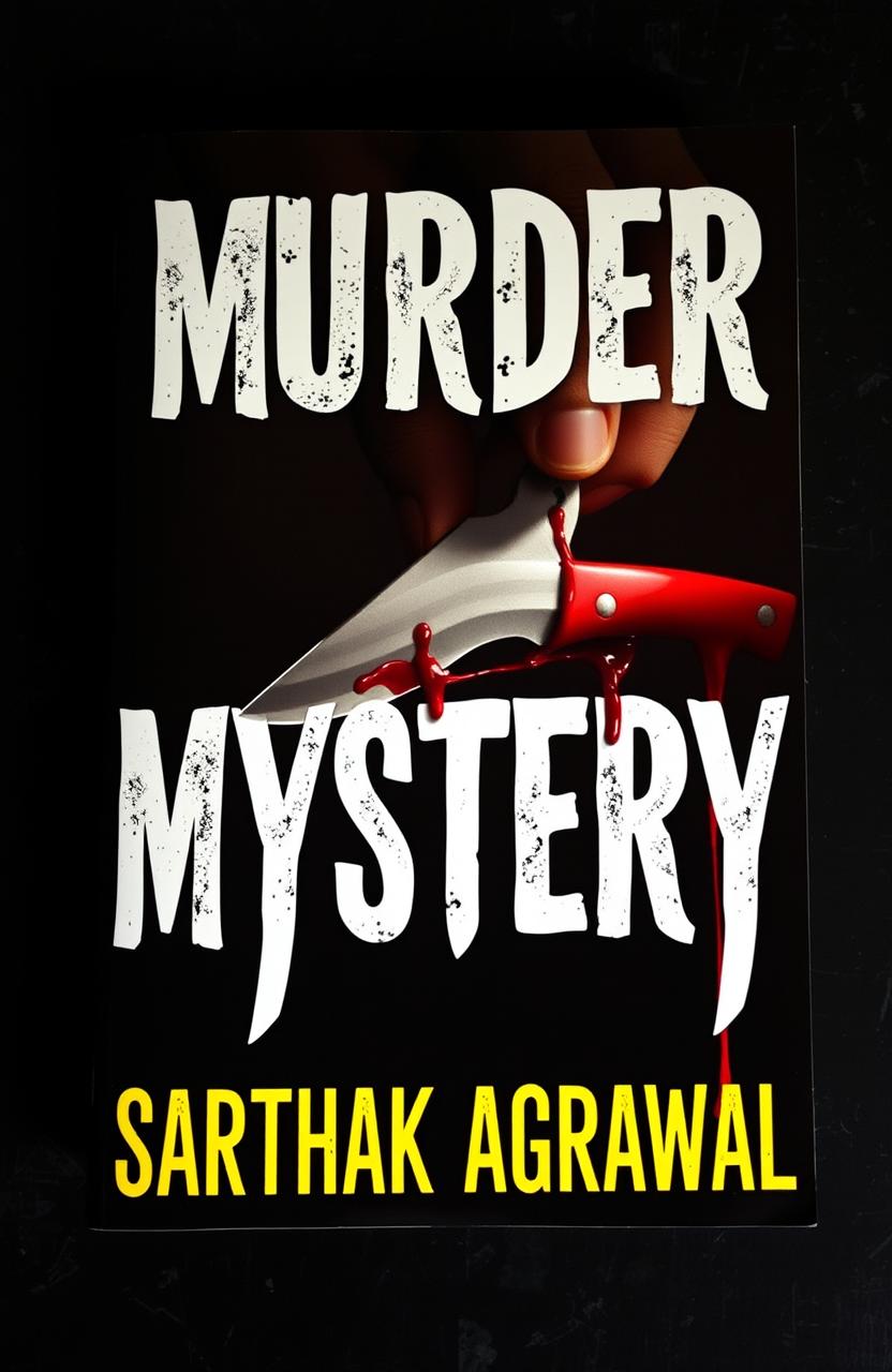 A creatively designed book cover featuring the title 'MURDER MYSTERY' prominently displayed in an intriguing font