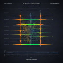 A detailed visualization of a machine learning model. The input data is temperature, and the output displays maximum deflection of structural elements in correlation with the temperature.