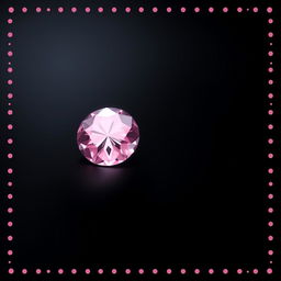 A visually captivating image of a pink diamond positioned in the corner of the frame, subtly faded into a smooth black background