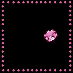 A visually captivating image of a pink diamond positioned in the corner of the frame, gently faded into a smooth black background