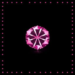 A large, captivating pink diamond positioned in the corner of the image, expertly faded into a smooth black background